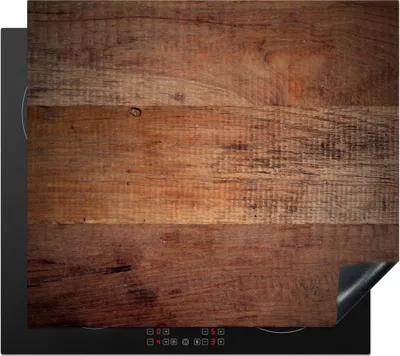 Produktbild von KitchenYeah© Herdabdeckplatte Holzbretter als Hintergrund , 57x51cm, Küche Deko, Glaskeramikkochfeld Herdabdeckung, Abdeckplatte fùr Kochfeld