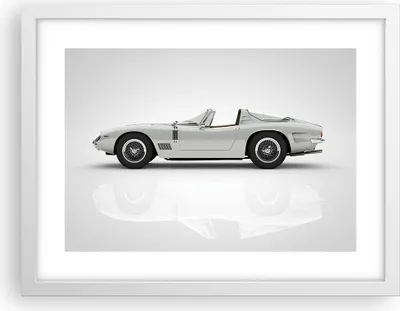 Produktbild von Gerahmtes Poster - Weißer Rahmen - Sportlich Auto Vintage - 40x30 cm - Wand Bild - Wanddeko - Wandbilder - Kunstposter - Wandposter - Bilderrahmen - Bilder - Kunstdruck - P2WAA40x30-4872