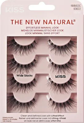 Zdjęcie produktu dla KISS | Sztuczne rzęsy - Szerokie paski - 4 pary - 12 mm - Efekt 3D - Wegańskie i wielokrotnego użytku