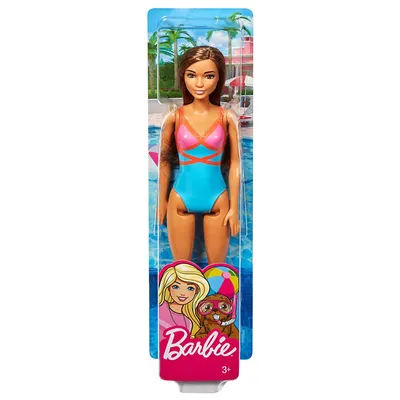 Produktbild von Mattel - Barbie Beach Puppe mit blauem Badeanzug