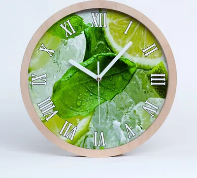 Produktbild von Holzuhr 30fi cm wanduhr - weiße Spitzen - Kalk Eis