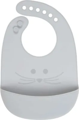 Produktbild von LÄSSIG Little Chums Mouse grey Silikon-Lätzchen mit Auffangschale - Flexibel, Anpassbar, Spülmaschinenfest