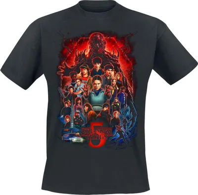 Produktbild von Stranger Things T-Shirt Herren Season 5 - Poster schwarz 3XL