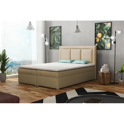 Obrázek produktu pro Manželská kontinentální postel 160x200 GOSTORF 1 - béžová + topper