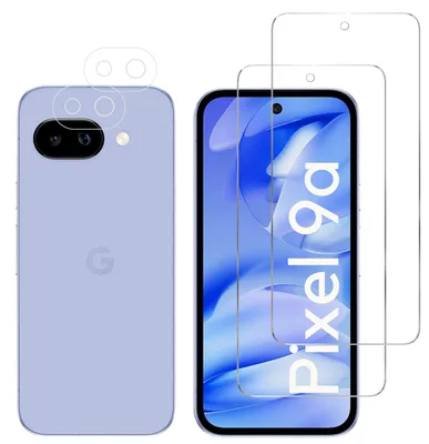 Produktbild von Gehäuse aus gehärtetem Glas für Google Pixel 9a und Kameraschutz [2er-Pack] Displayschutzfolie  Phonillico®
