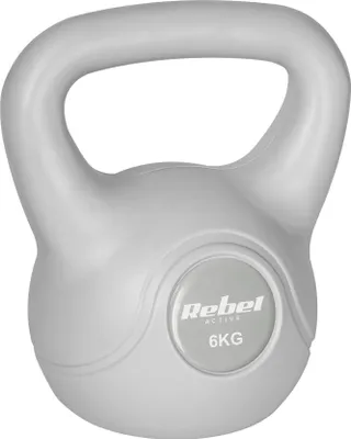 Zdjęcie produktu dla Kettlebell 6kg szary kettle hantel odważnik kula do ćwiczeń ABS Rebel