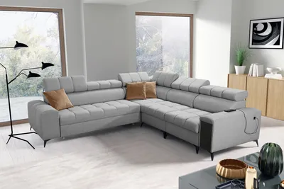 Produktbild von L-förmiges Sofa Couch Polsterecke 280 cm x 280 cm GREKO III Grau Stoff AVRA 16 IM SOFA
