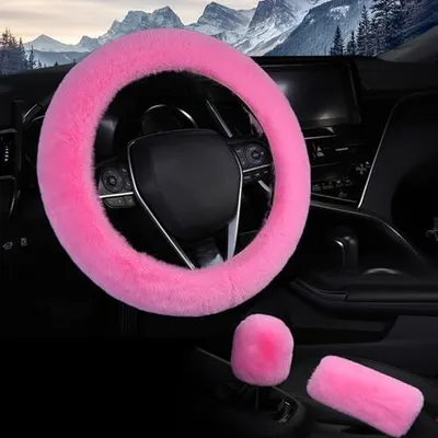 Produktbild von Taozoey Lenkradabdeckung, Pack 3, Winter -Schaltschutzschutzschutz, Auto universelles Plüsch, weich, komfortabel,