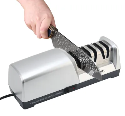 3-in-1 elektrischer Messerschärfer 15° mit Kochmesser
