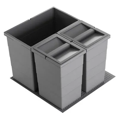 Produktbild von Hailo Abfallsammler 3301762 Allegro 350 Einsatz 2x13 + 28 L Dunkelgrau