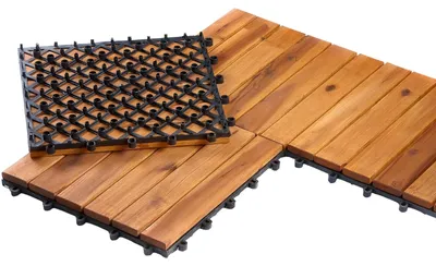 Produktbild von 12m² BURI® Holzfliesen geölt 30x30 Akazienholz Akazie Holz Fliesen Terrassenfliesen Garten