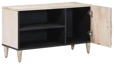 Obrázek produktu pro vidaXL TV skříňka s policí, bílá, 80 x 31,5 x 46 cm, masivní mangovník