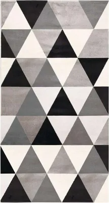 Immagine prodotto di Tappeto in lana con triangoli neri 80x150