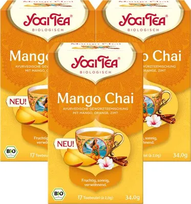 Produktbild von 3 x YOGI TEA Mango Chai  | 3 x 34g