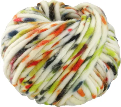 Produktbild von Lana Grossa - Confetti 0202 weiß orange himbeer grau stahlblau oliv rostbraun dunkelbraun schwarz