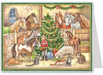 Produktbild von Postkarten-Adventskalender "Im Stall"