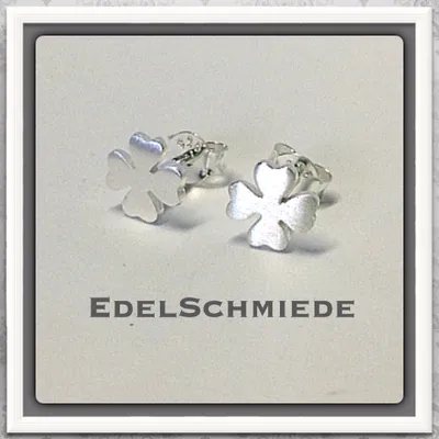 Produktbild von Ohrstecker 925 Kleeblatt matt kleine Glücksbringer Ohrring