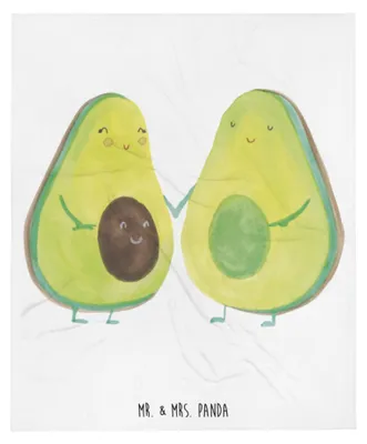 Produktbild von Mr. & Mrs. Panda Decke Avocado Pärchen - Weiß - Geschenk, Avocados, Liebe, Tagesdecke, Sofadecke, Bettdecke, Gesund, Familie, Hochzeit, Kunstfelldecke, Kinder