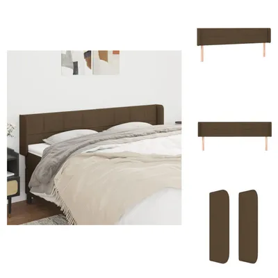 Produktbild von vidaXL Kopfteil mit Ohren Dunkelbraun 183x16x78/88 cm Stoff -  Kopf- & Fußenden
