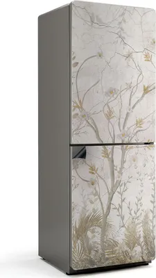 Zdjęcie produktu dla Wzór roślinny z gałęziami - Magnetyczna osłona lodówki - Folia dekoracyjna magnetyczna do kuchni - Magnes na lodówkę deco - Samoprzylepna tablica magnetyczna - Folia magnetyczna na drzwi lodówki - 70x190 cm