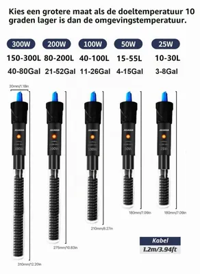 Immagine prodotto di Riscaldatore per acquario - Termoriscaldatore - 100 W - Regolabile - Per pesci e tartarughe