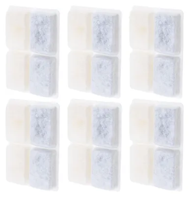 Imagen del producto de Filtro para fuente de agua para mascotas, juego de 6 piezas - Filtros de repuesto - Compatible con fuentes de agua cuadradas blancas - Carbón activado - Beneficios para la salud - Agua siempre fresca - Filtro para fuente de agua