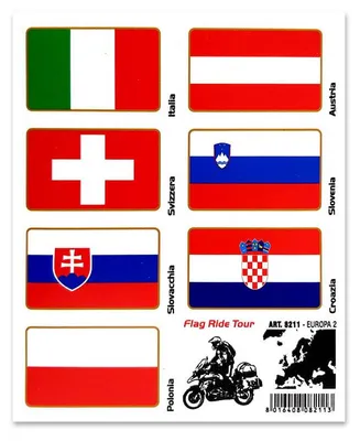 Obrázok produktu pre Nálepka Vlajka Ride Tour Europe 2 pre kufor Moto