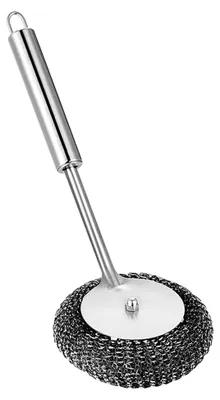 Produktbild von Topfreiniger aus Edelstahl, Scheuerbürste mit Griff, Scheuerschwamm aus Stahlwolle, Küchenreinigungsbürste für Küche, Waschbecken, Ofen, Restaurant