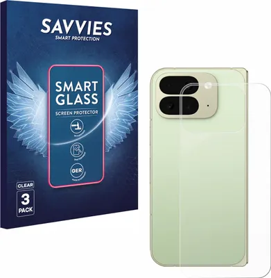 Produktbild von 3x Savvies Schutzglas Folie für Google Pixel 10 Pro Fold (Rückseite) 9H Panzer Schutzfolie Glas Displayschutz klar transparent