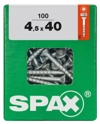 Produktbild von Spax Universalschrauben 4.5 x 40 mm TX 20 Senkkopf - 100 Stk.