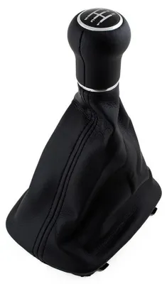PREMIUM Schaltknauf Manschette Knauf Chrom Naht Schwarz 5-Gang für Audi A6 4B C5 – Produktansicht
