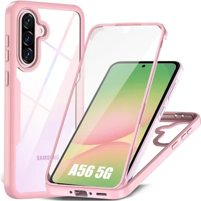 Image de Coque pour Samsung Galaxy A56 5G - Protection Intégrale Avant et Arrière Double Face Rose