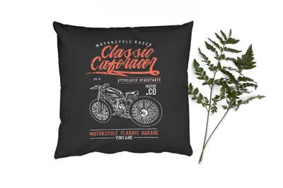 Produktbild von MuchoWow® Zierkissen Sofakissen Wohnzimmer Dekokissen 60x60 cm Mancave - Motor - Retro - Zitate - Sitzfläche - Foto Polster
