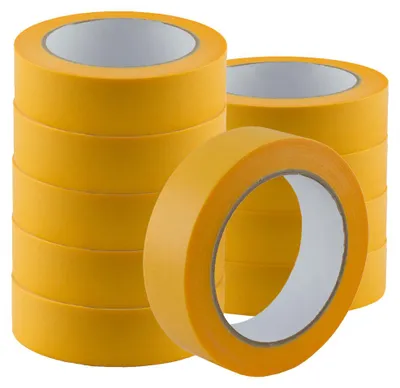 Produktbild von 48 Rollen Goldband 25mm x50m – Premium Maler-Abklebeband UV, Fineline Tape, Japan Washi, extra schmal, rückstandslos, saubere Kanten