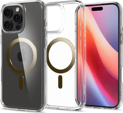 Image de Étui SPIGEN ULTRA HYBRID MAG compatible avec MagSafe adapté à l'IPHONE 16 Pro Max or