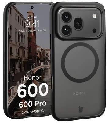 Produktbild von Handyhülle mit Magnetring für Honor 600 5G / 600 Pro 5G, Bizon Case MatteO, Getönt-Schwarz