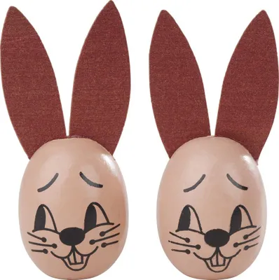 Produktbild von VBS Hasenköpfe halbgebohrt für Osterbasteleien, Ø 2,5 cm, 5,2 cm hoch, 2 Stück