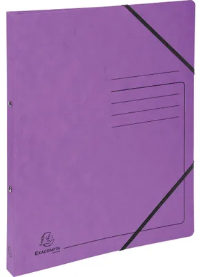 Image de Exacompta 542558E Classeur à anneaux - A4, 2 anneaux, anneau Ø 25 mm, élastique, violet
