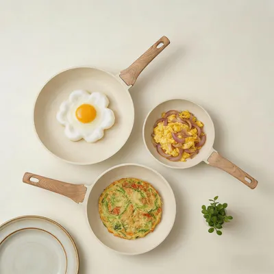 Produktbild von Bratpfannenset, 3-teilig – Induktions- und ofenfest, 20-28 cm