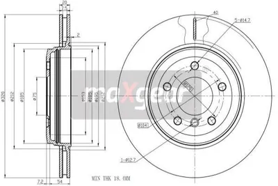 Produktbild von 2x MAXGEAR HINTEN Bremsscheibe