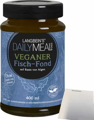 Produktbild von Langbeins DailyMeal Veganer Fisch-Fond (400ml Glas) + usy Block