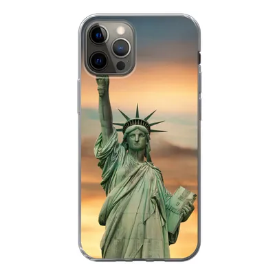 Produktbild von MuchoWow® Handyhülle Schutzhülle Hülle für iPhone 13 Pro New York - Freiheitsstatue - Sonnenuntergang Silikon Softcase Handy Hülle - Handy-Tasche