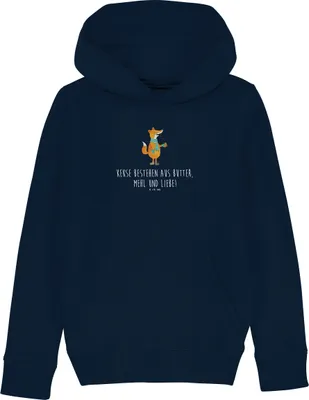 Produktbild von Mr. & Mrs. Panda Kinderpullover Fuchs Keks 5-6 Jahre (110/116) - French Navy - Geschenk, Kapuzenpullover, Kekse, Hoodie, Frieren, Weihnachten, Sweatshirt, Pullover