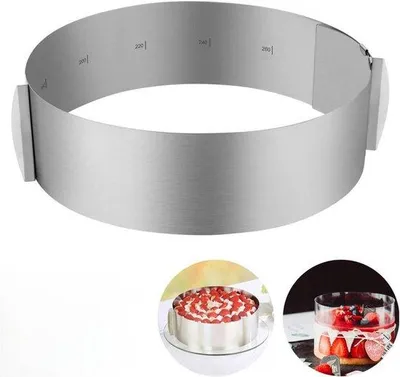 Image de Moule à gâteau en acier, 16-30 cm, forme ronde, 15 cm de hauteur, cuisson