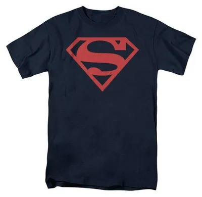 Productafbeelding van Superman - T-shirt voor heren/dames, uni, ringgesponnen katoen, model TV40346 (XL) (marineblauw), AI-gegenereerde afbeelding