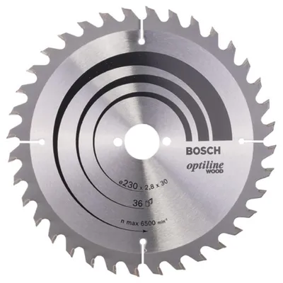 Image de Lame de scie circulaire Optiline Wood 230x30x2,8mm 36 dents - BOSCH - 2608640628