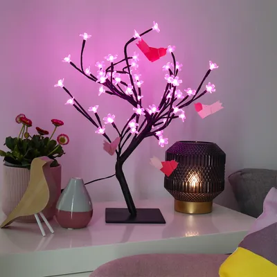 Produktbild von LED Deko Baum Kirsche Blüten pink 48 LED´s Transformator Indoor Beleuchtung