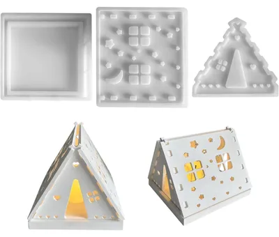 Productafbeelding van 3D siliconen malvorm voor kaarsen, vorm voor gips, geschikt voor handwerk, met een raamontwerp