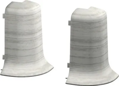 Produktbild von Prinz Außenecken für Klemm-Sockelleiste mit Kabelkanal Esche weiß 50 mm