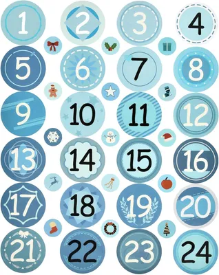 Immagine prodotto di Adesivi per calendario dell'Avvento - 1 set di 24 numeri - Adesivi con numeri natalizi - Ideali per realizzare regali personalizzati